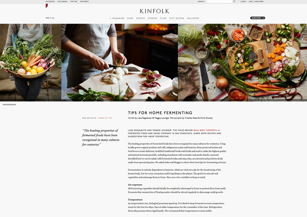 Kinfolk Magazine Fermentation  | Trinette+Chris Photographers