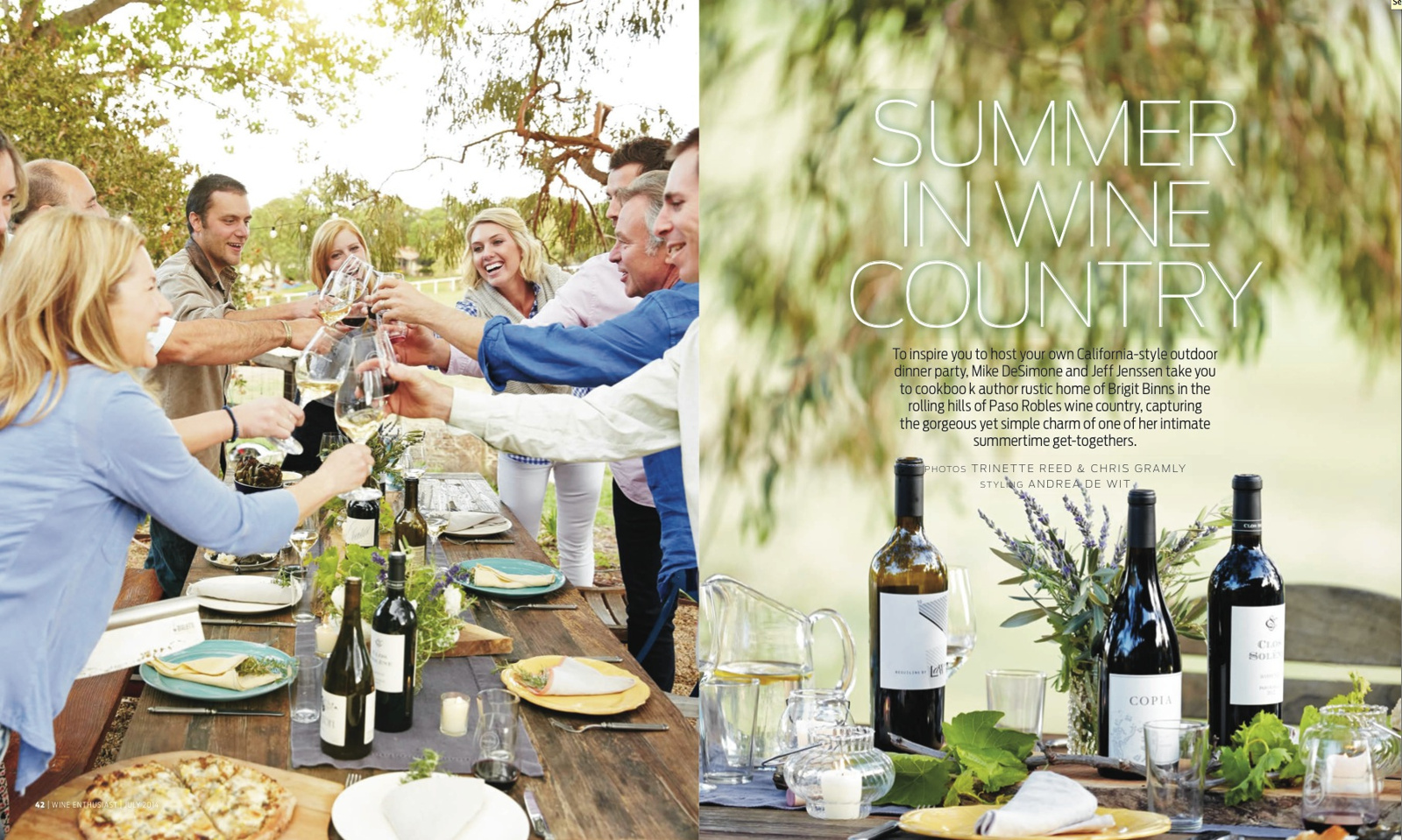 Wine Enthusiast Magazine Article  | Trinette+Chris Photographers