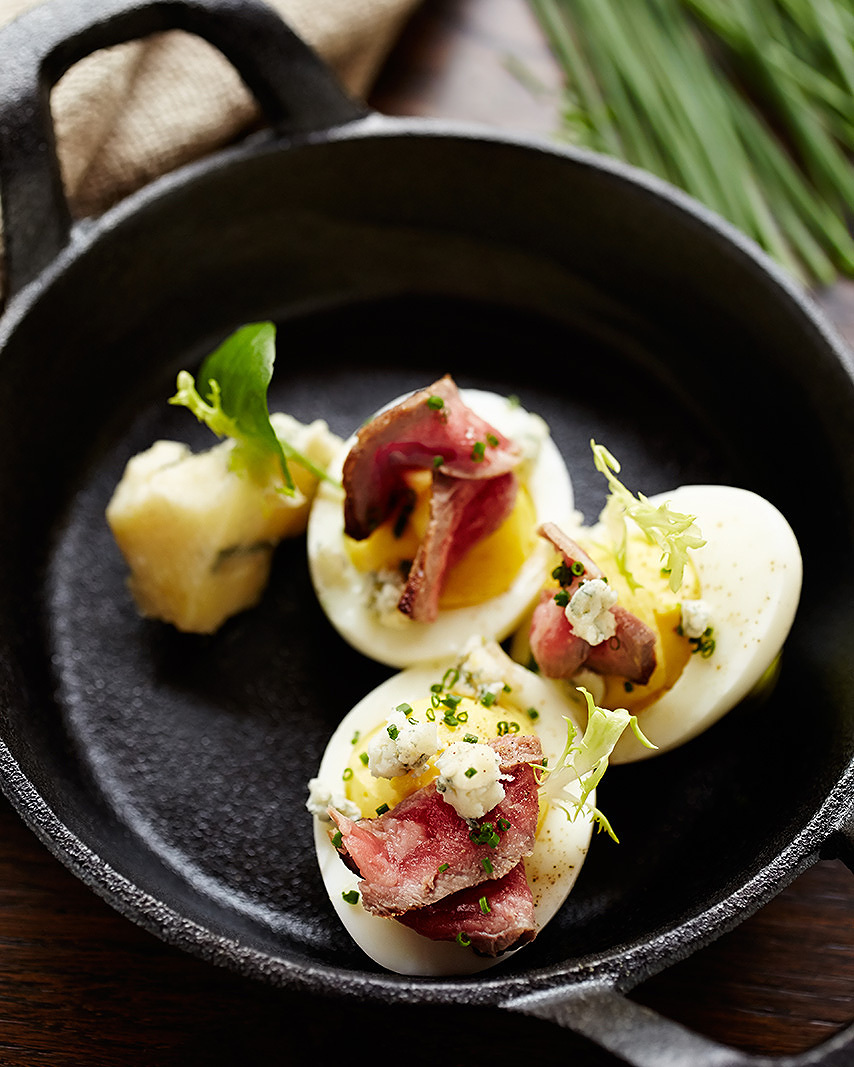 Deviled eggs at Avant restaurant  | Trinette+Chris Photographers