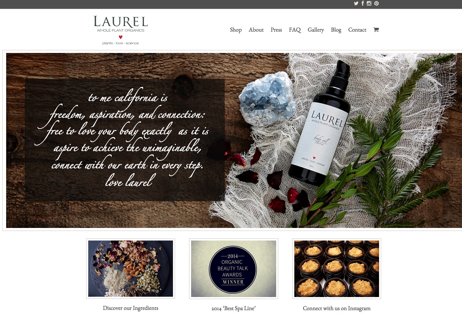 Laurel Whole Plant Skincare Website  | Trinette+Chris Photographers