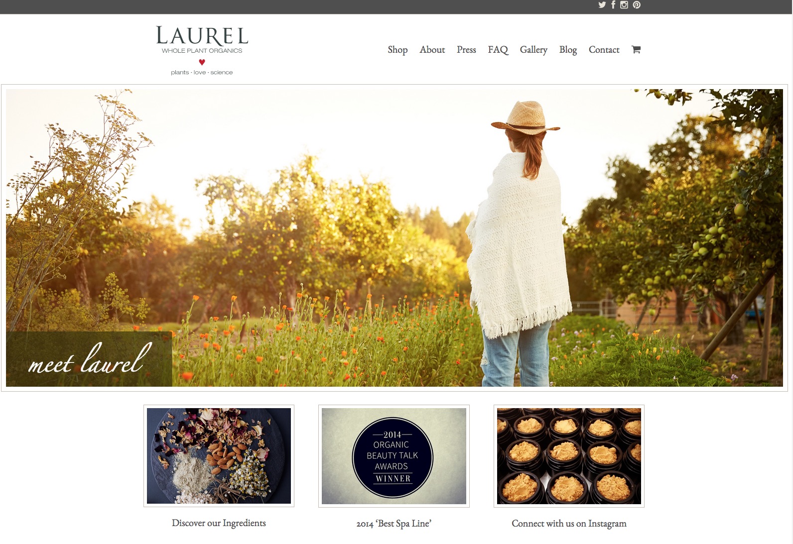 Laurel Whole Plant Skincare Website  | Trinette+Chris Photographers