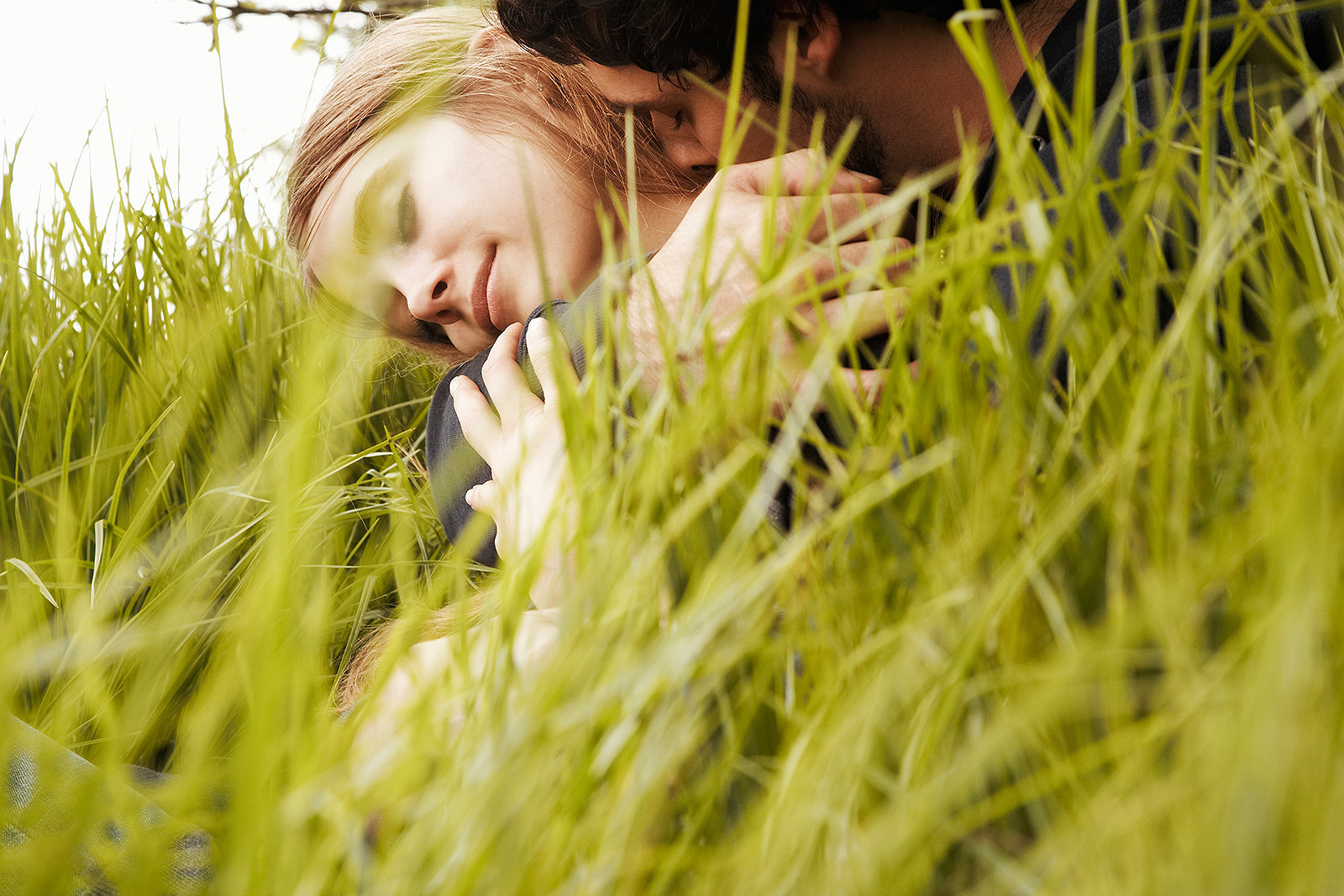 Young couple in grass, CA  | Trinette+Chris Photographers