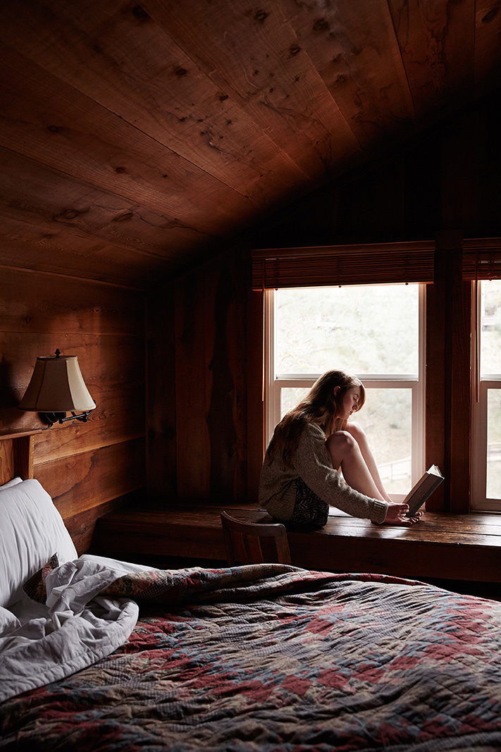 Woman in cabin at Wilbur Hot Springs  | Trinette+Chris Photographers